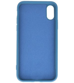 2.0mm Dikke Fashion Telefoonhoesje - Siliconen Hoesje voor iPhone Xs &amp; iPhone X - Navy