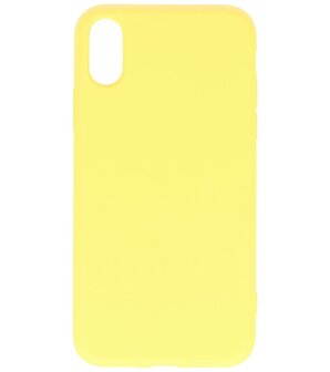 2.0mm Dikke Fashion Telefoonhoesje - Siliconen Hoesje voor iPhone Xs &amp; iPhone X - Geel