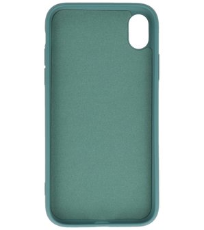 2.0mm Dikke Fashion Telefoonhoesje - Siliconen Hoesje voor iPhone XR - Donker Groen