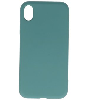 2.0mm Dikke Fashion Telefoonhoesje - Siliconen Hoesje voor iPhone XR - Donker Groen
