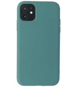 2.0mm Dikke Fashion Telefoonhoesje - Siliconen Hoesje voor iPhone 11 - Donker Groen