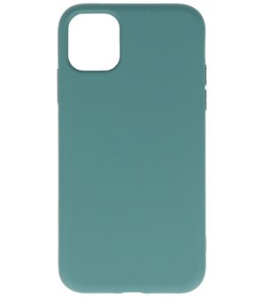 2.0mm Dikke Fashion Telefoonhoesje - Siliconen Hoesje voor iPhone 11 - Donker Groen