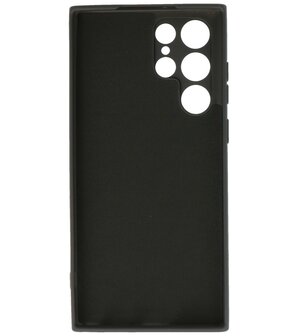 2.0mm Dikke Fashion Telefoonhoesje - Siliconen Hoesje voor Samsung Galaxy S22 Ultra - Zwart