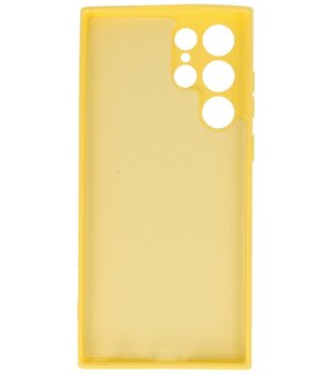 2.0mm Dikke Fashion Telefoonhoesje - Siliconen Hoesje voor Samsung Galaxy S22 Ultra - Geel