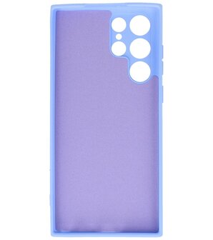 2.0mm Dikke Fashion Telefoonhoesje - Siliconen Hoesje voor Samsung Galaxy S22 Ultra - Paars