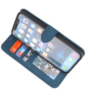 Portemonnee Book Case Hoesje voor iPhone 12 &amp; iPhone 12 Pro - Blauw