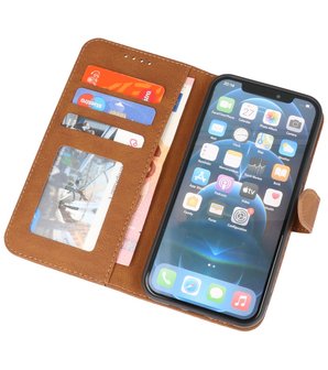Portemonnee Book Case Hoesje voor iPhone 12 &amp; iPhone 12 Pro - Bruin