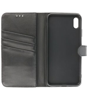 Echt Lederen Hoesje Wallet Case Telefoonhoesje voor iPhone Xs Max - Zwart