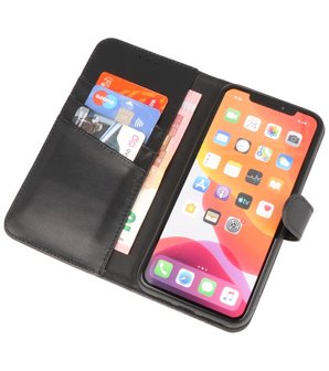 Echt Lederen Hoesje Wallet Case Telefoonhoesje voor iPhone Xs Max - Zwart