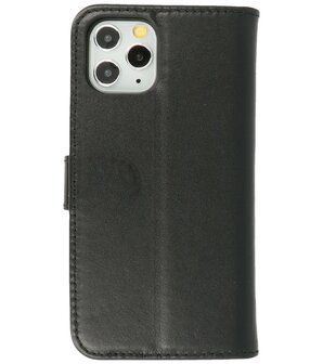 Echt Lederen Hoesje Wallet Case Telefoonhoesje voor iPhone 11 Pro - Zwart