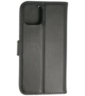 Echt Lederen Hoesje Wallet Case Telefoonhoesje voor iPhone 11 Pro - Zwart