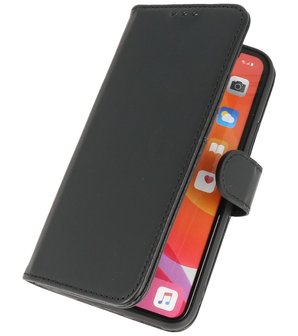 Echt Lederen Hoesje Wallet Case Telefoonhoesje voor iPhone 11 Pro Max - Zwart