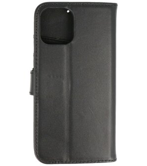 Echt Lederen Hoesje Wallet Case Telefoonhoesje voor iPhone 12 Pro Max - Zwart