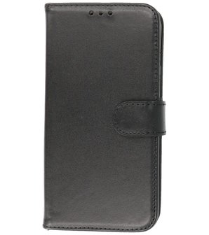 Echt Lederen Hoesje Wallet Case Telefoonhoesje voor iPhone 12 &amp; iPhone 12 Pro - Zwart