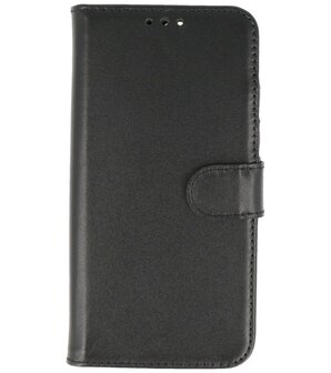 Echt Lederen Hoesje Wallet Case Telefoonhoesje voor iPhone 13 Pro - Zwart