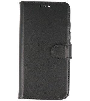 Echt Lederen Hoesje Wallet Case Telefoonhoesje voor iPhone 13 Pro Max - Zwart