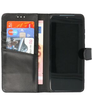 Echt Lederen Hoesje Wallet Case Telefoonhoesje voor Samsung Galaxy S20 - Zwart