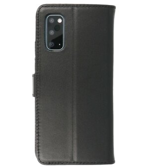 Echt Lederen Hoesje Wallet Case Telefoonhoesje voor Samsung Galaxy S20 - Zwart