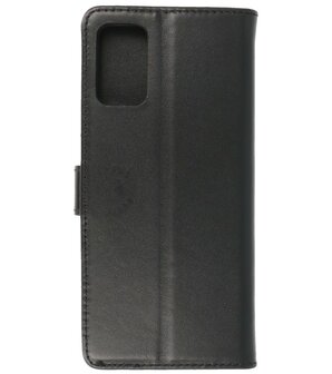 Echt Lederen Hoesje Wallet Case Telefoonhoesje voor Samsung Galaxy S20 Plus - Zwart