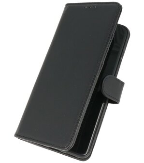 Echt Lederen Hoesje Wallet Case Telefoonhoesje voor Samsung Galaxy S20 Plus - Zwart