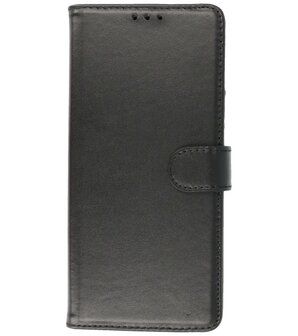 Echt Lederen Hoesje Wallet Case Telefoonhoesje voor Samsung Galaxy S21 Plus - Zwart