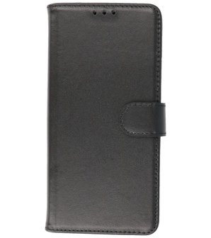 Echt Lederen Hoesje Wallet Case Telefoonhoesje voor Samsung Galaxy S21 FE - Zwart