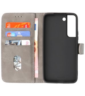 Booktype Hoesje Wallet Case Telefoonhoesje voor Samsung Galaxy S22 - Grijs