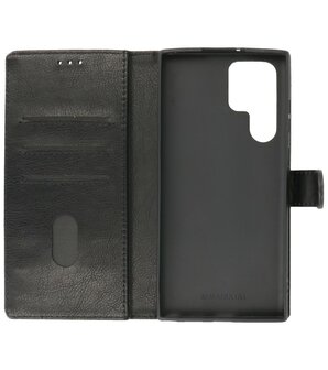 Booktype Hoesje Wallet Case Telefoonhoesje voor Samsung Galaxy S22 Ultra - Zwart