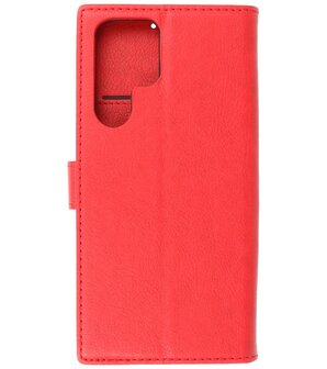 Booktype Hoesje Wallet Case Telefoonhoesje voor Samsung Galaxy S22 Ultra - Rood