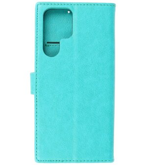 Booktype Hoesje Wallet Case Telefoonhoesje voor Samsung Galaxy S22 Ultra - Groen