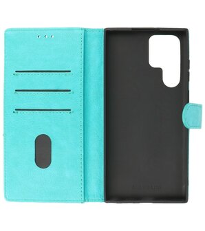 Booktype Hoesje Wallet Case Telefoonhoesje voor Samsung Galaxy S22 Ultra - Groen