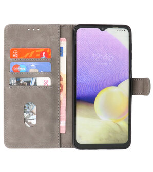 Booktype Hoesje Wallet Case Telefoonhoesje voor Samsung Galaxy S22 Ultra - Grijs