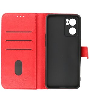 Booktype Hoesje Wallet Case Telefoonhoesje voor Oppo Reno 7 SE 5G - Rood