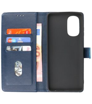 Booktype Hoesje Wallet Case Telefoonhoesje voor Motorola Moto G51 5G - Navy