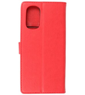 Booktype Hoesje Wallet Case Telefoonhoesje voor Motorola Moto G51 5G - Rood