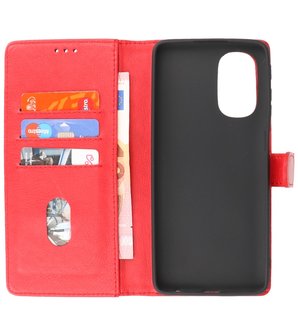 Booktype Hoesje Wallet Case Telefoonhoesje voor Motorola Moto G51 5G - Rood