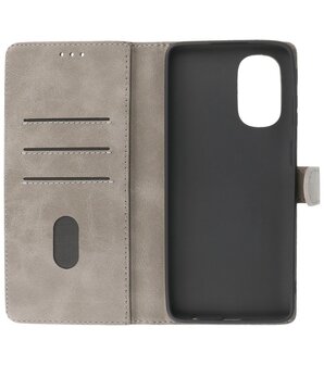 Booktype Hoesje Wallet Case Telefoonhoesje voor Motorola Moto G51 5G - Grijs