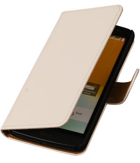 Wit Samsung Galaxy Core Prime Book/Wallet Case/Cover