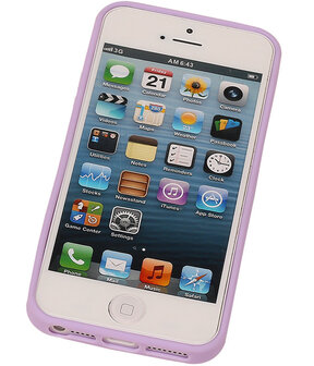 Vlinder Telefoonstandaard Case TPU iPhone 5/5S Paars