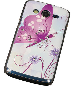 3D Hardcase met Diamant Galaxy Core G386F Vlinder Paars