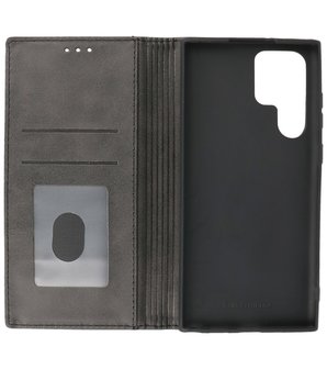 Magnetisch Folio Telefoonhoesje voor Samsung Galaxy S22 Ultra Zwart