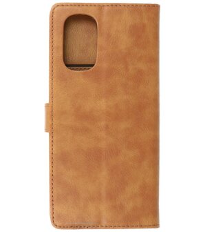 Booktype Hoesje Wallet Case Telefoonhoesje voor Motorola Moto G22 - Bruin