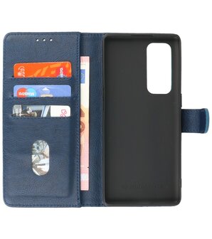 Booktype Hoesje Wallet Case Telefoonhoesje voor Oppo Find X3 Neo &amp; Oppo Reno 5 Pro Plus 5G - Navy