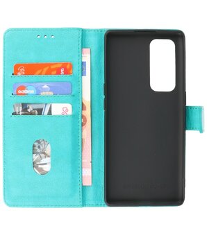 Booktype Hoesje Wallet Case Telefoonhoesje voor Oppo Find X3 Neo &amp; Oppo Reno 5 Pro Plus 5G - Groen