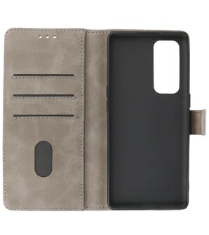 Booktype Hoesje Wallet Case Telefoonhoesje voor Oppo Find X3 Neo &amp; Oppo Reno 5 Pro Plus 5G - Grijs