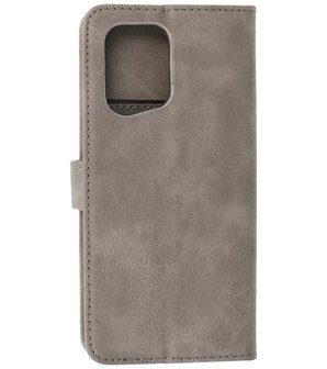 Booktype Hoesje Wallet Case Telefoonhoesje voor Oppo Find X5 - Grijs