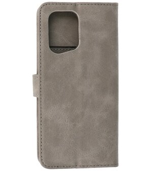 Booktype Hoesje Wallet Case Telefoonhoesje voor Oppo Find X5 Pro - Grijs