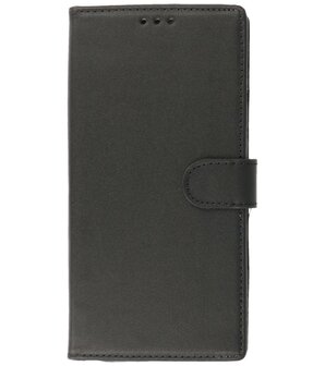 Echt Lederen Hoesje Wallet Case Telefoonhoesje voor Samsung Galaxy S22 Ultra - Zwart