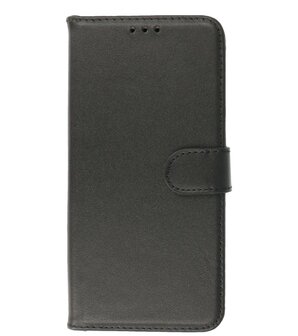 Echt Lederen Hoesje Wallet Case Telefoonhoesje voor Samsung Galaxy S22 Plus - Zwart