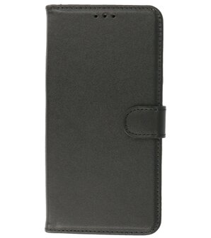 Echt Lederen Hoesje Wallet Case Telefoonhoesje voor Samsung Galaxy A22 4G - Zwart